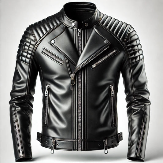 Black Edge Quilted Biker Jacket