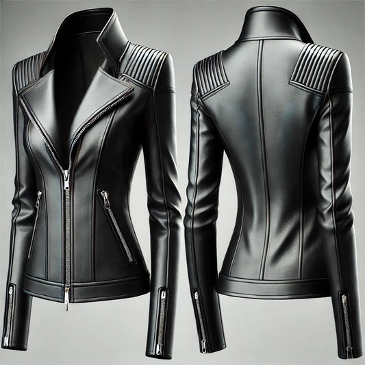 Midnight Luxe Asymmetrical Black Leather Jacket