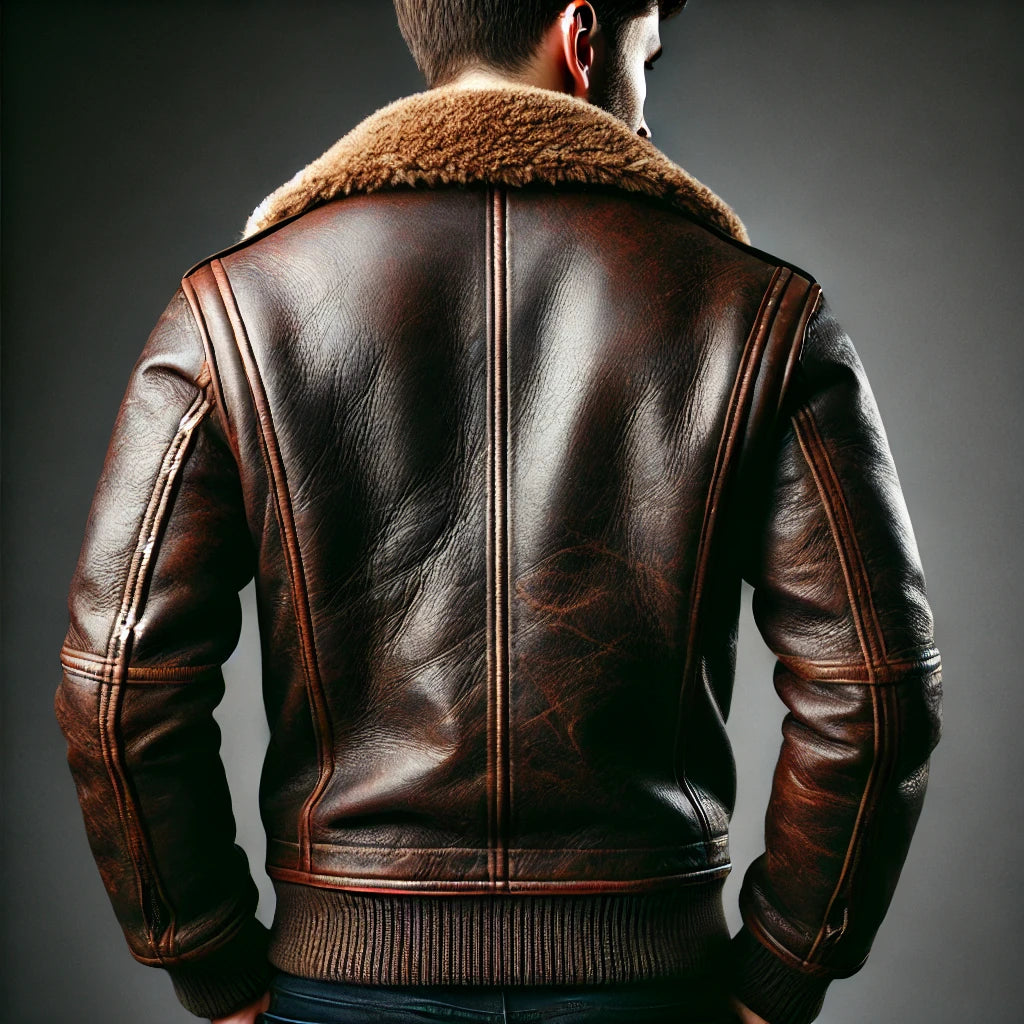 Aviator Classic Brown Leather Bomber Jacket