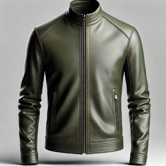 Urban Stealth Olive Green Leather Jacket