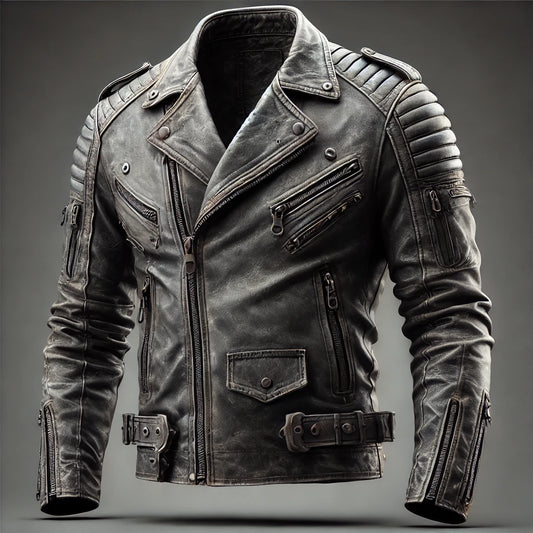 Ironclad Rebel Dark Grey Leather Biker Jacket