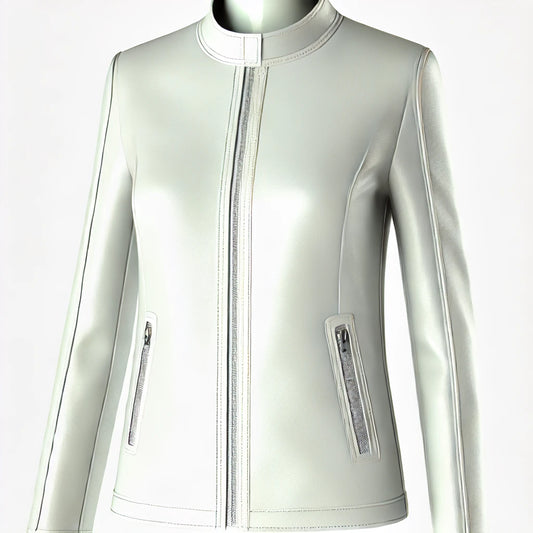 Lunar Luxe White Leather Jacket