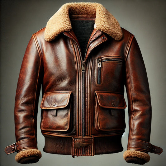 Heritage Aviator Brown Leather Jacket