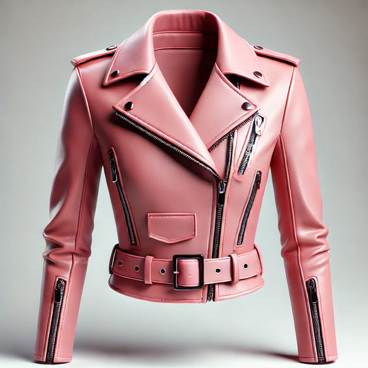 Fierce Femme Pink Cropped Leather Jacket