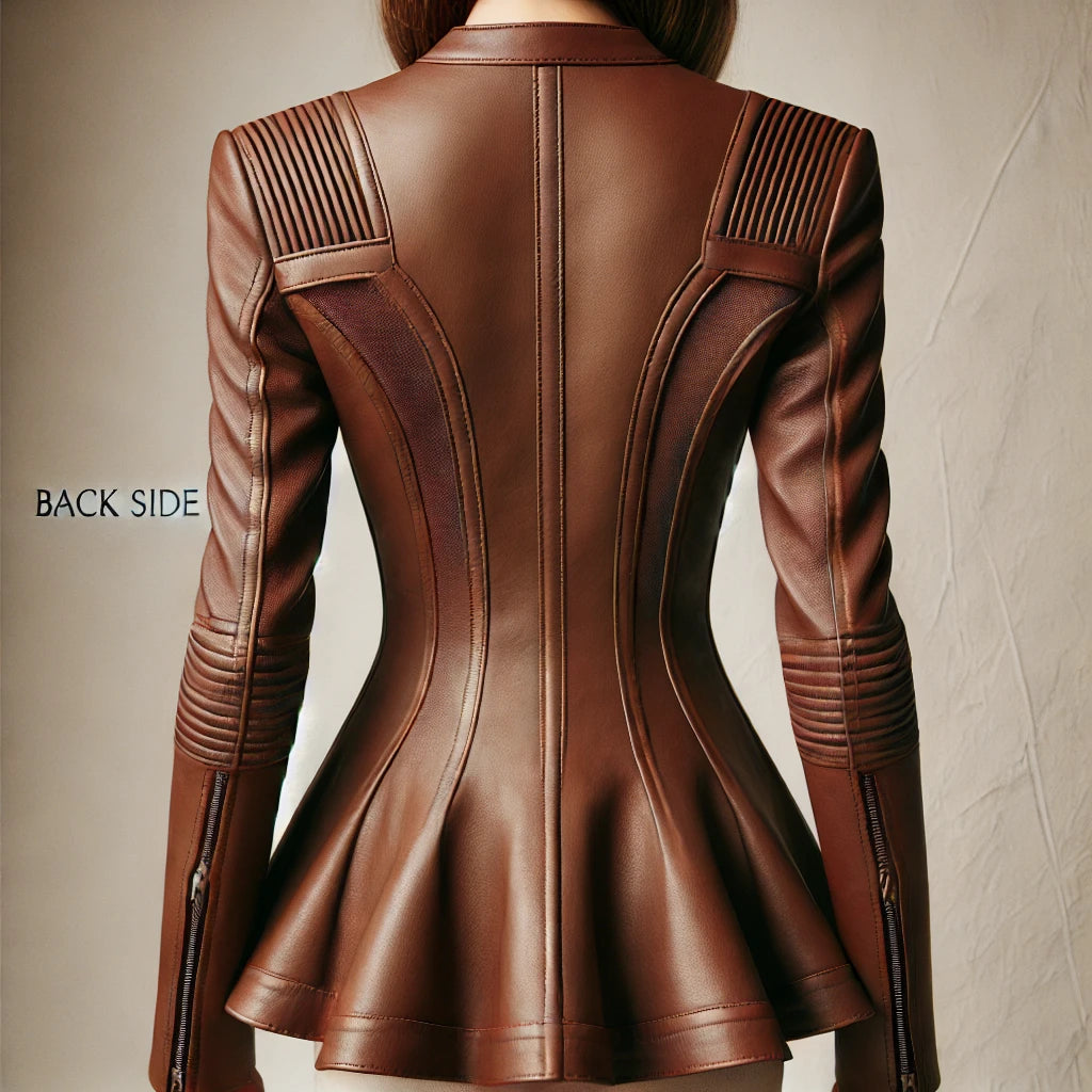 Flair Elegance Brown Leather Jacket