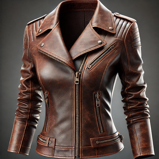 Vintage Rider Brown Leather Jacket