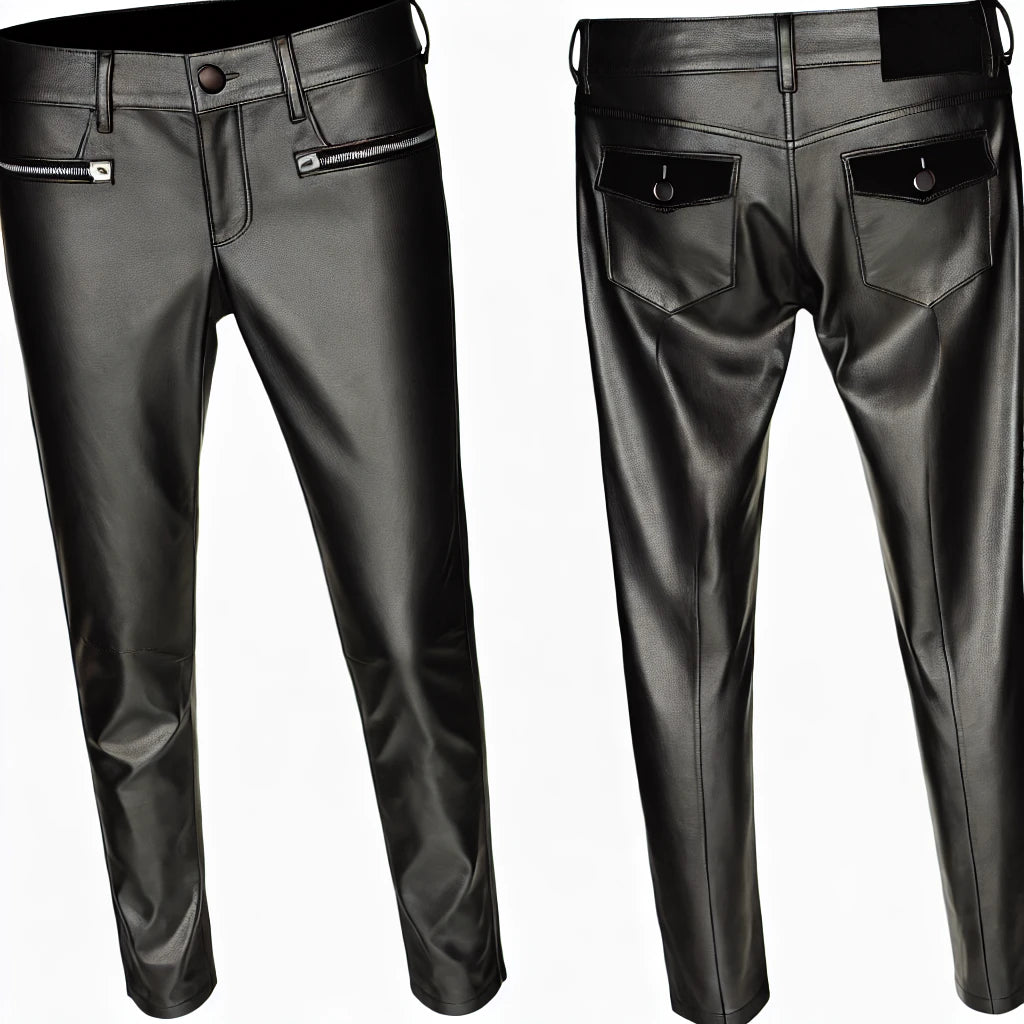 SleekFit Black Leather Pants