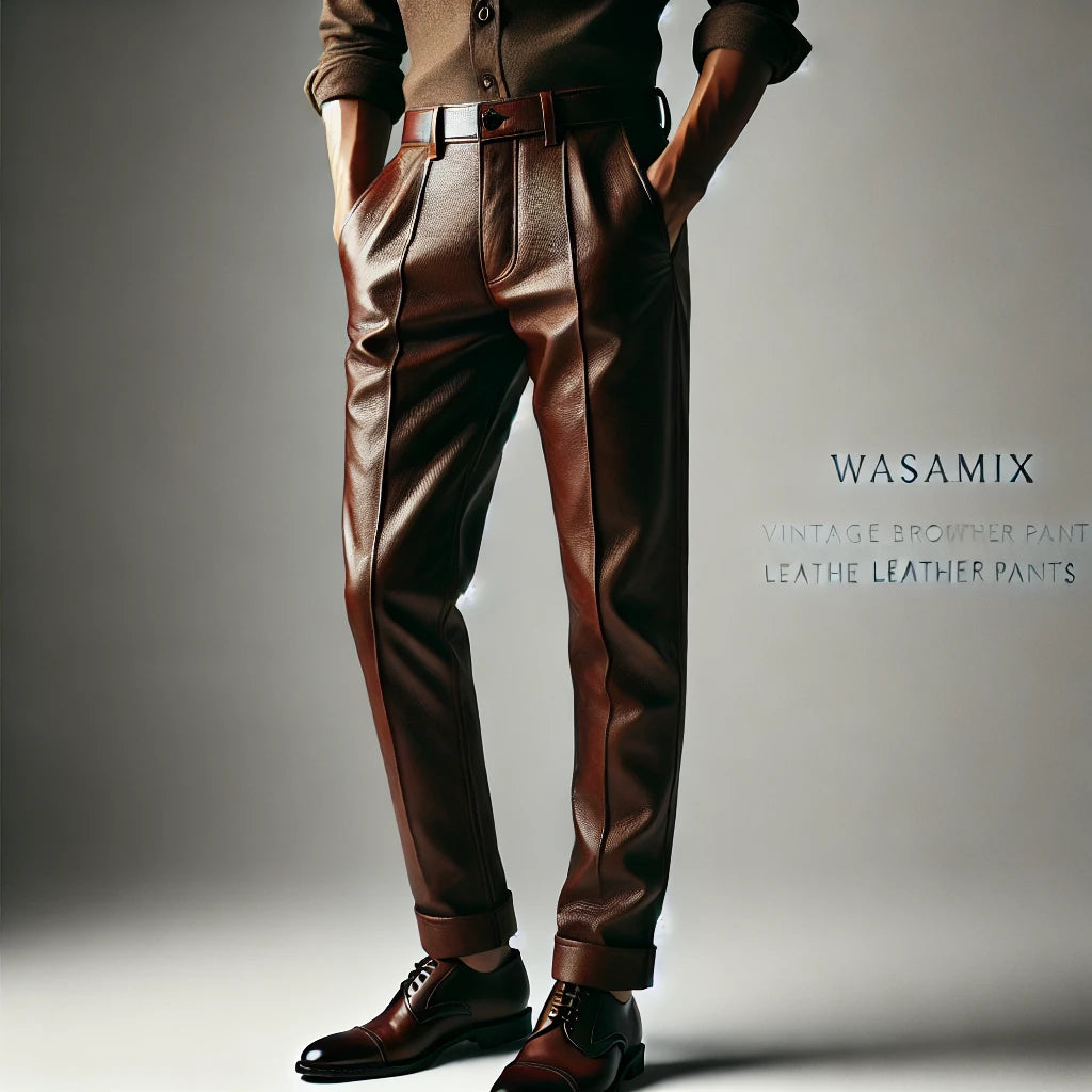 Vintage Brown Leather Pants