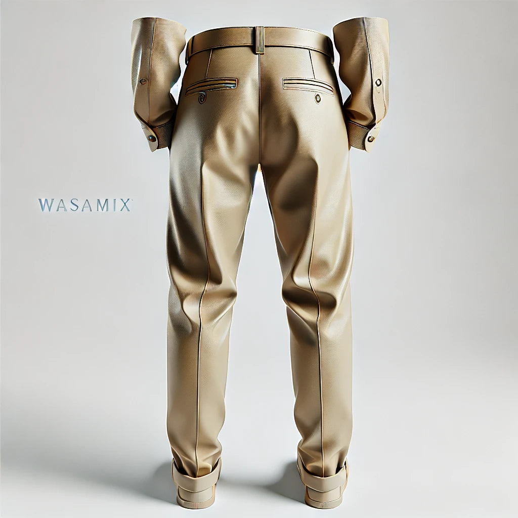 Classic Beige Leather Pants