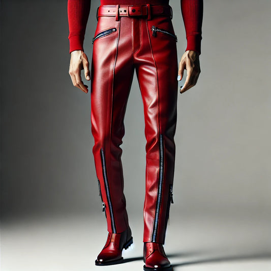 Bold Red Leather Pants